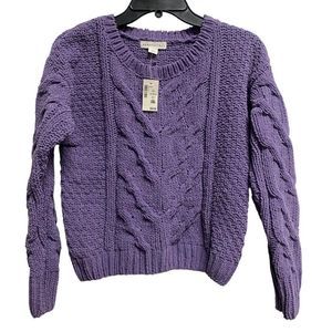 Aeropostale Women's XS Chunky Knit Purple Pullover Sweater CrEwneck NEW